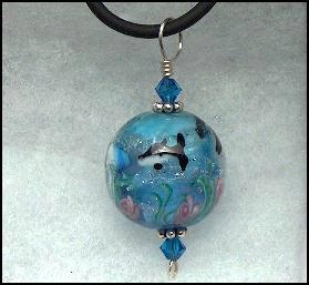 Orca Whale Handmade Lampwork Glass Bead